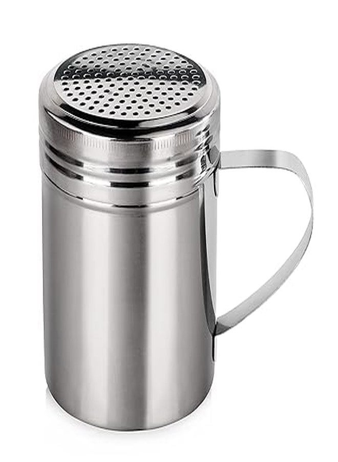 FINALITY Stainless Steel Dredger with Handle|Salt & Pepper Shaker with Handle |Powder Shaker with Handle,Capacity-350ml, Pack of 1 - Image 1